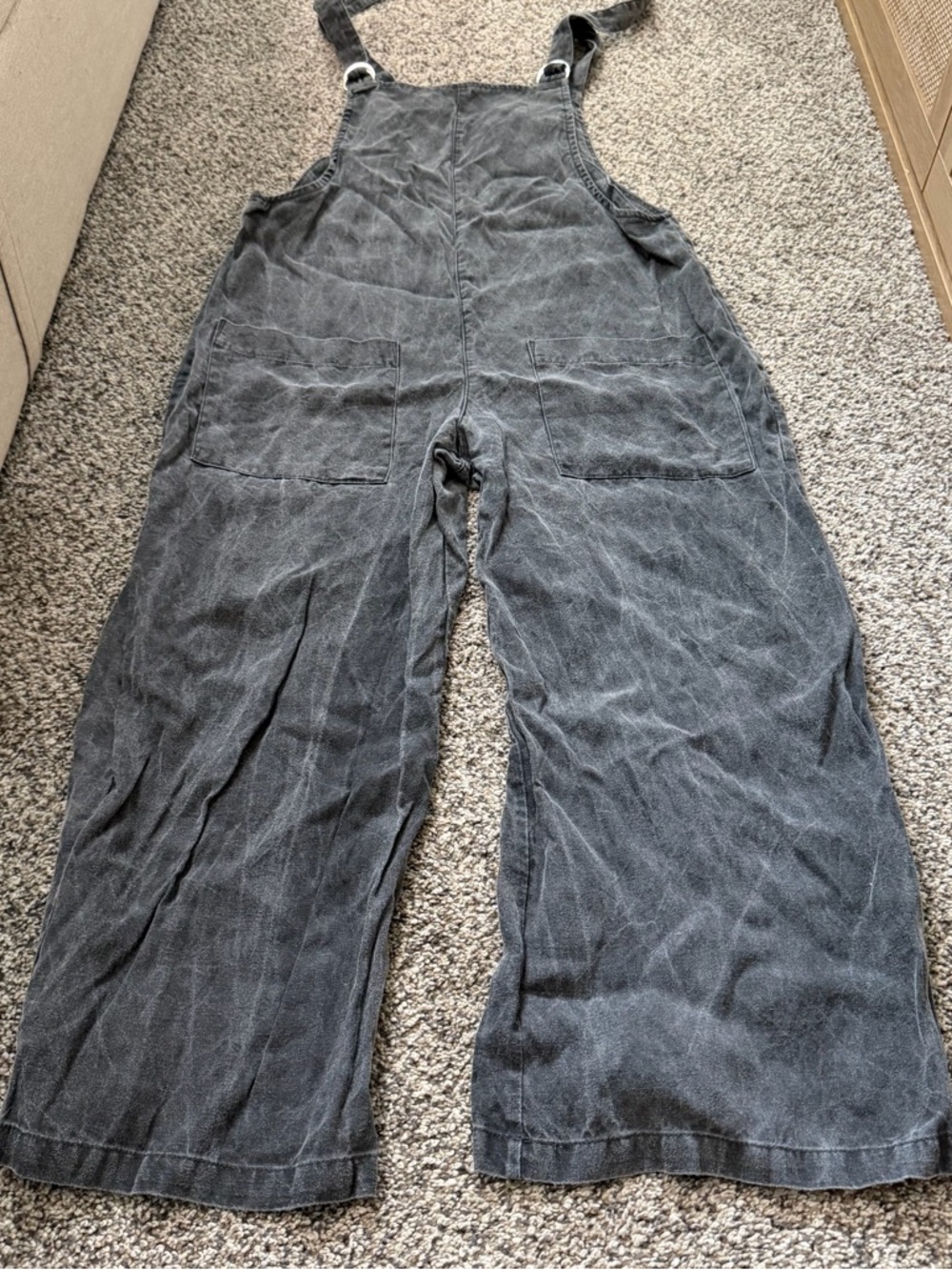 Zara Casual Women's Gray Wide-Leg Overalls Size Medium